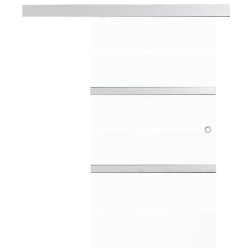 Puerta corredera con topes suaves vidrio ESG plata 102,5x205cm [2]