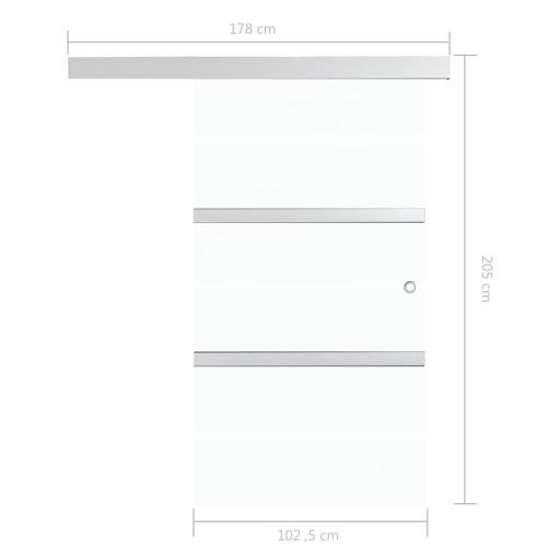 Puerta corredera con topes suaves vidrio ESG plata 102,5x205cm [5]