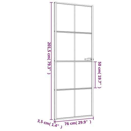 Puerta interior vidrio y aluminio 76x201,5cm NEGRO [5]