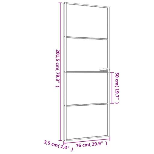 Puerta interior vidrio y aluminio 76x201,5cm NEGRO [5]