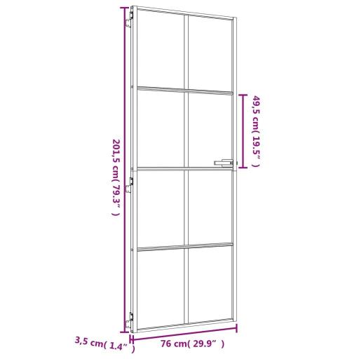 Puerta de interior vidrio templado y aluminio 76x201,5cm DORADO [5]