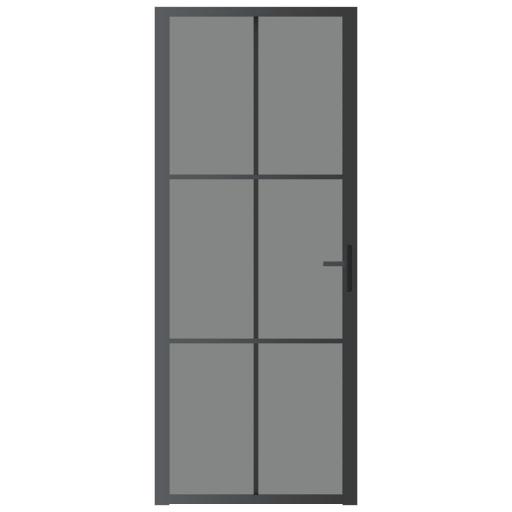 Puerta interior vidrio EGS y aluminio 83x201,5cm NEGRO [2]