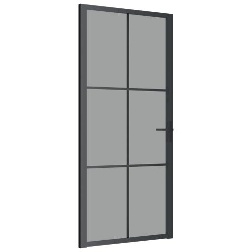 Puerta interior vidrio EGS y aluminio 93x201,5cm NEGRO [1]