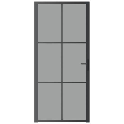 Puerta interior vidrio EGS y aluminio 93x201,5cm NEGRO [2]