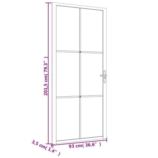 Puerta interior vidrio EGS y aluminio 93x201,5cm NEGRO [5]