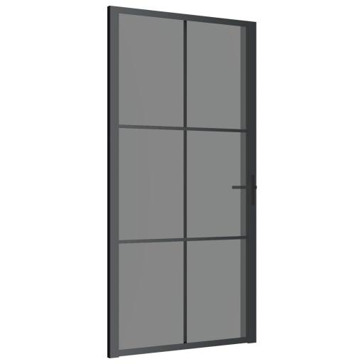 Puerta interior vidrio EGS y aluminio 102,5x201,5cm NEGRO [1]