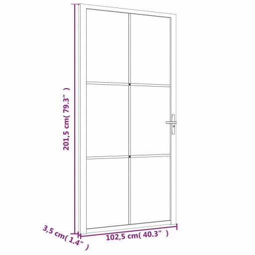 Puerta interior vidrio EGS y aluminio 102,5x201,5cm NEGRO [5]