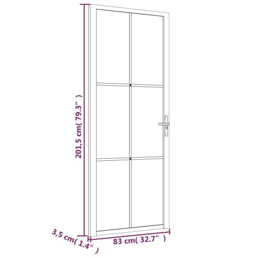 Puerta interior vidrio EGS y aluminio 83x201,5cm BLANCO [5]