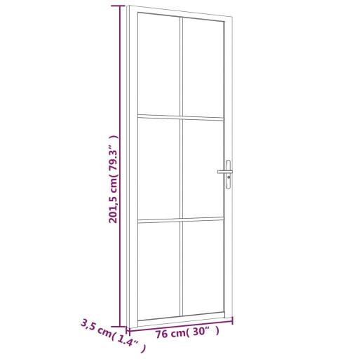 Puerta interior de vidrio y aluminio 76x201,5cm BLANCO [5]