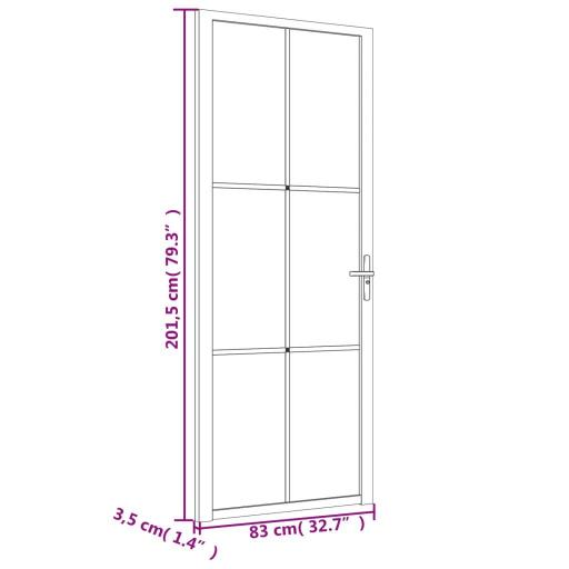 Puerta interior de vidrio y aluminio 83x201,5cm BLANCO [5]