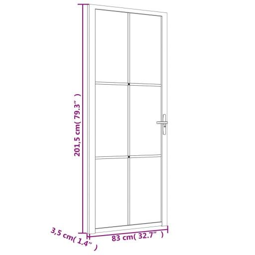 Puerta interior vidrio EGS y aluminio 83x201,5cm BLANCO [5]