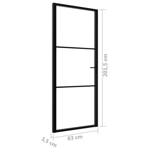 Puerta interior vidrio ESG y aluminio 83x201,5cm NEGRO [5]