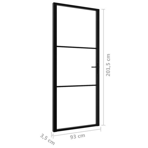 Puerta interior vidrio ESG y aluminio 93x201,5cm NEGRO [5]
