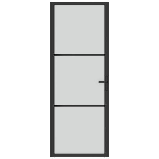Puerta interior de vidrio y aluminio 76x201,5cm NEGRO [2]