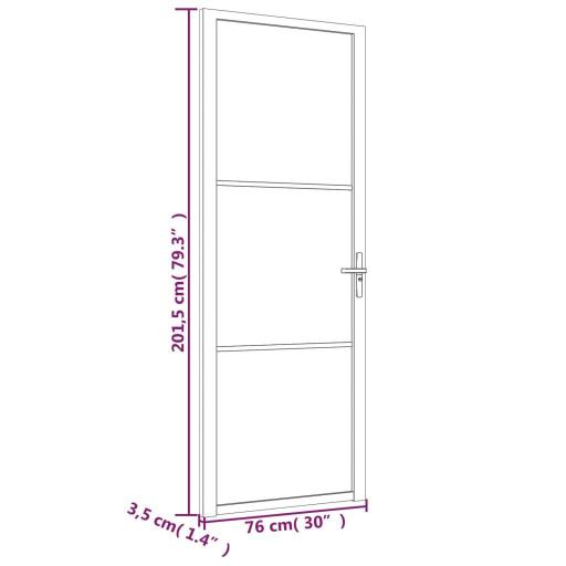 Puerta interior de vidrio y aluminio 76x201,5cm NEGRO [5]