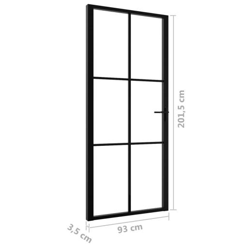 Puerta interior vidrio ESG y aluminio 93x201,5cm NEGRO [5]
