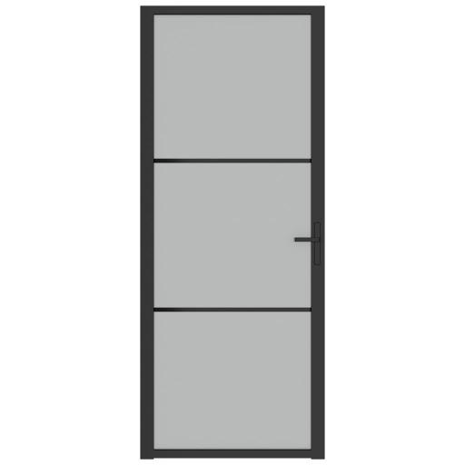 Puerta interior de vidrio y aluminio 83x201,5cm NEGRO [2]