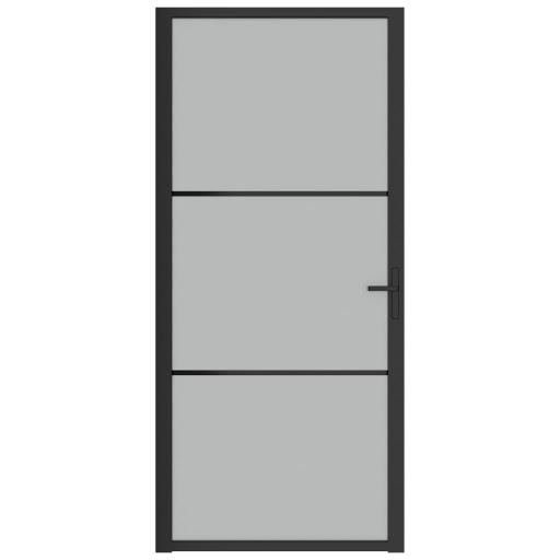 Puerta interior de vidrio y aluminio 93x201,5cm NEGRO [2]