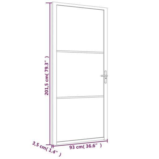 Puerta interior de vidrio y aluminio 93x201,5cm NEGRO [5]