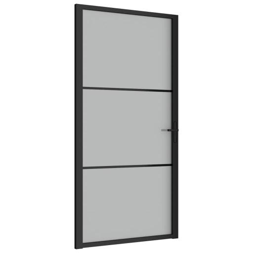 Puerta interior de vidrio y aluminio 102,5x201,5cm NEGRO [1]