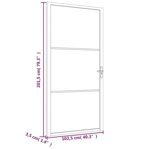 Puerta interior de vidrio y aluminio 102,5x201,5cm NEGRO [5]