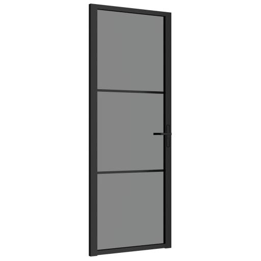 Puerta interior vidrio EGS y aluminio 76x201,5cm NEGRO [1]