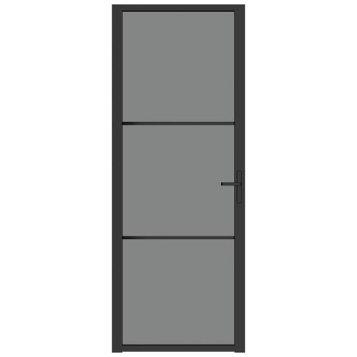 Puerta interior vidrio EGS y aluminio 76x201,5cm NEGRO [2]