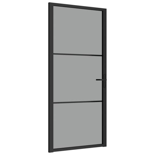 Puerta interior vidrio EGS y aluminio 93x201,5cm NEGRO [1]