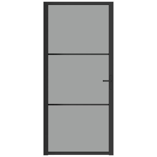 Puerta interior vidrio EGS y aluminio 93x201,5cm NEGRO [2]
