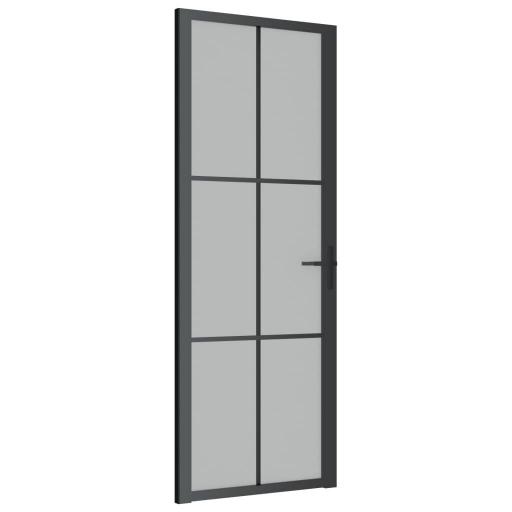 Puerta interior de vidrio y aluminio 76x201,5cm NEGRO [1]
