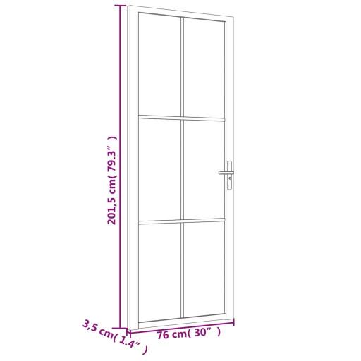 Puerta interior de vidrio y aluminio 76x201,5cm NEGRO [5]
