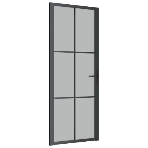 Puerta interior de vidrio y aluminio 83x201,5cm NEGRO [1]