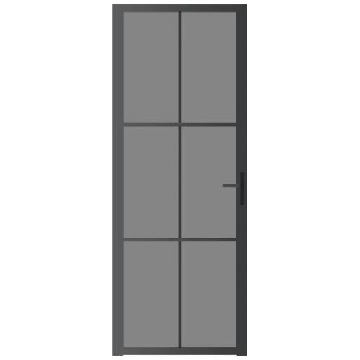 Puerta interior vidrio EGS y aluminio 76x201,5cm NEGRO [2]