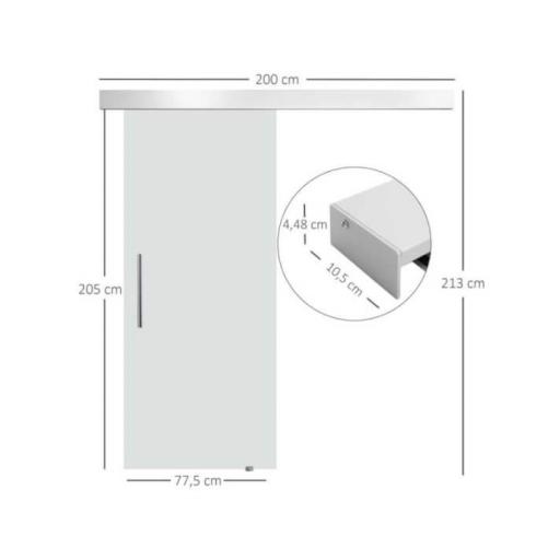 Puerta corredera 77,5 x 205cm cristal satinado [5]