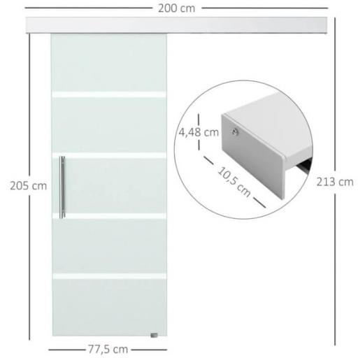 Puerta corredera 77,5 x 205cm cristal traslúcido [5]