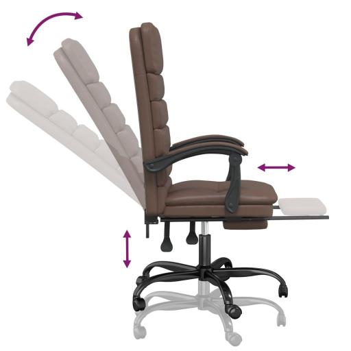 Silla de oficina reclinable masaje polipiel MARRÓN [3]
