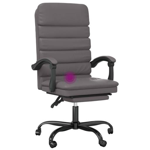 Silla de oficina reclinable masaje polipiel GRIS [4]