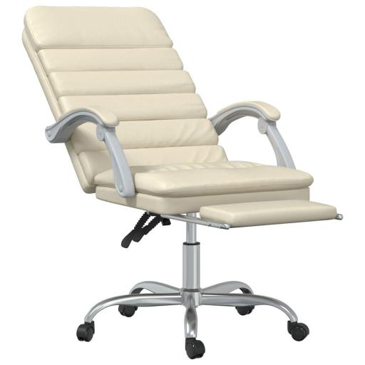 Silla de oficina reclinable masaje polipiel CREMA [2]