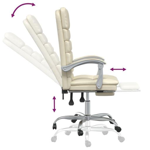 Silla de oficina reclinable masaje polipiel CREMA [3]
