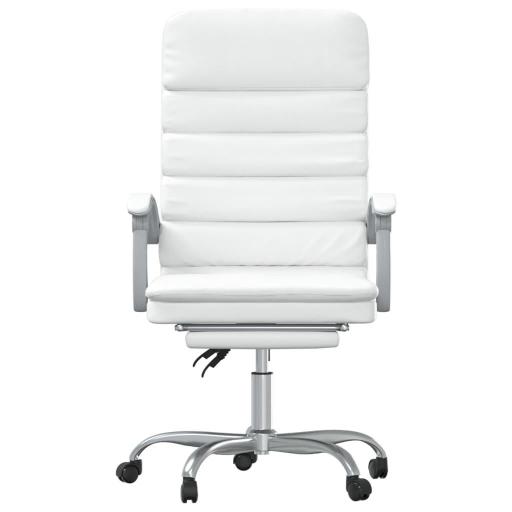 Silla de oficina reclinable masaje polipiel BLANCO [1]