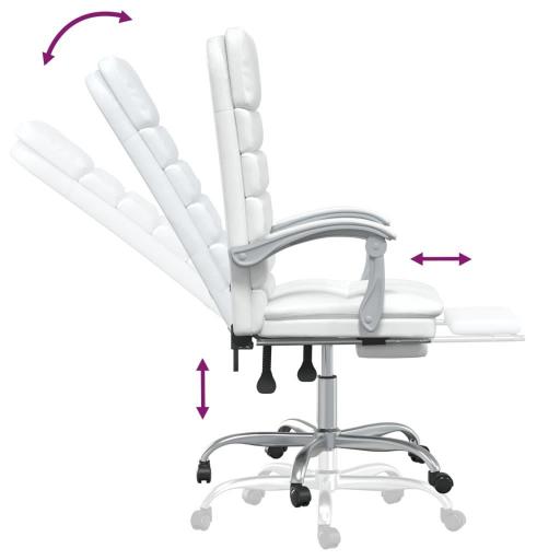 Silla de oficina reclinable masaje polipiel BLANCO [3]