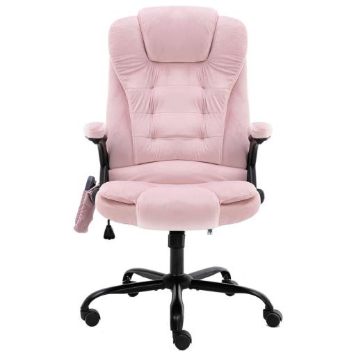 Sillón de oficina función masaje terciopelo ROSA [1]