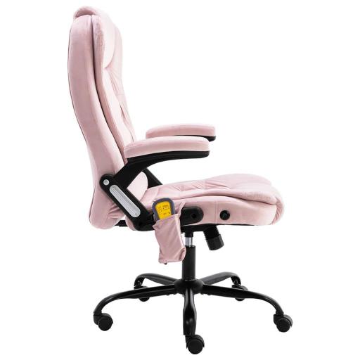 Sillón de oficina función masaje terciopelo ROSA [2]