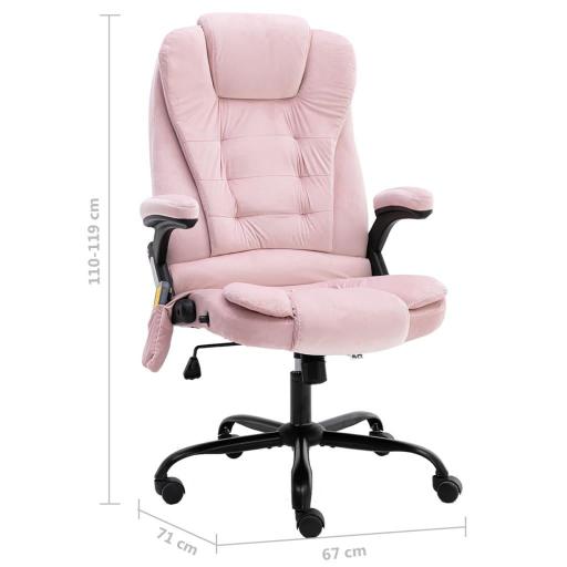 Sillón de oficina función masaje terciopelo ROSA [5]