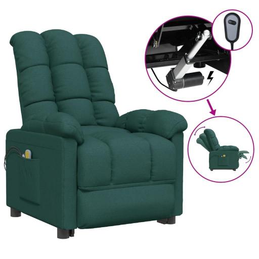 Sillón de masaje eléctrico VERDE OSCURO [1]