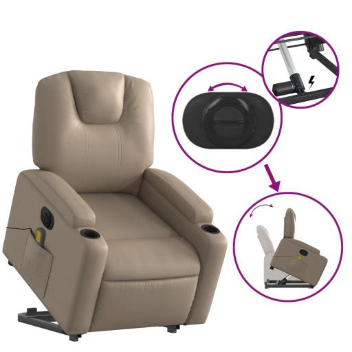 Sillón de masaje elevable eléctrico polipiel CAPUCHINO [6]