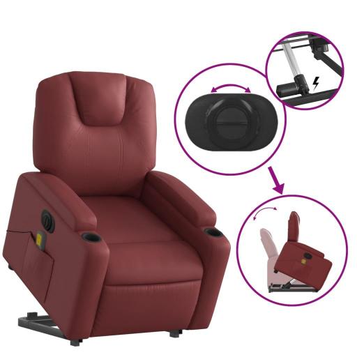 Sillón de masaje elevable eléctrico polipiel GRANATE [6]