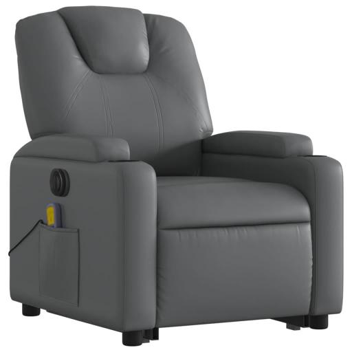 Sillón de masaje elevable eléctrico polipiel GRIS [2]