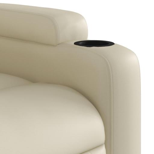 Sillón de masaje reclinable eléctrico polipiel CREMA [5]