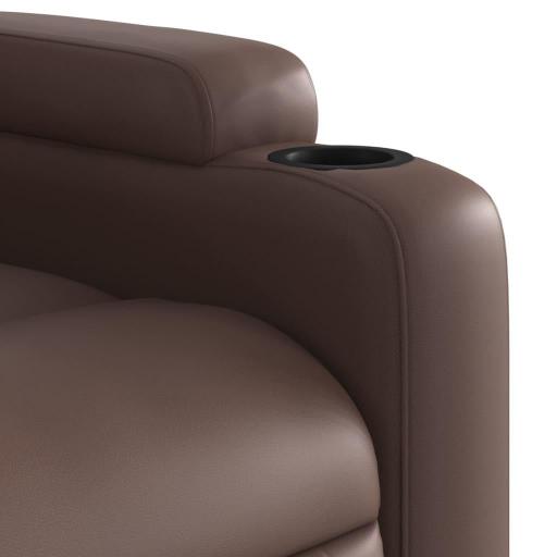 Sillón de masaje reclinable eléctrico polipiel MARRÓN [5]